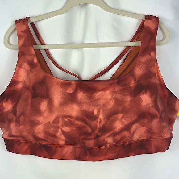 Athleta Women's Exhale Powervita Sports Bra  Sz 2X Tye Dye Coral Color - Picture 4 of 11